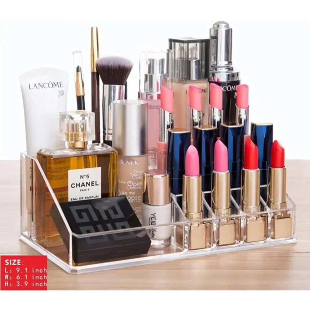New Clear Acrylic Makeup Organizer with 7 Drawers & Brush Holder for Vanity